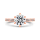 Round Diamond Engagement Ring in 14K Rose Gold (Semi-Mount)