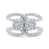 Round Diamond Fashion Ring in 14K White Gold