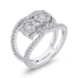 Round Diamond Fashion Ring in 14K White Gold
