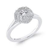 Split Shank Round Diamond Engagement Ring in 14K White Gold
