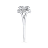 Split Shank Round Diamond Engagement Ring in 14K White Gold