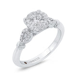 Round Diamond Engagement Ring in 14K White Gold