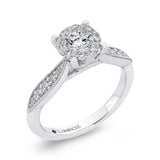 Round Diamond Engagement Ring in 14K White Gold