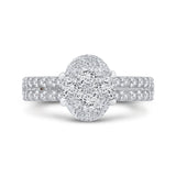 Round Diamond Engagement Ring in 14K White Gold