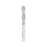 Round Diamond Wedding Band in 14K White Gold