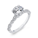 Round Diamond Engagement Ring in 14K White Gold (Semi-Mount)