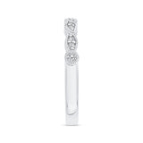 Round Diamond Wedding Band in 14K White Gold