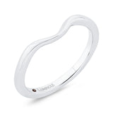 Plain Contour Wedding Band in 14K White Gold