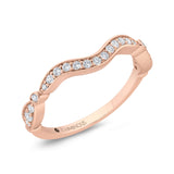Round Diamond Contour Wedding Band in 14K Rose Gold