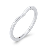 Plain Contour Wedding Band in 14K White Gold