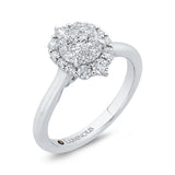 Diamond Halo Engagement Ring in 14K White Gold