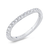 Round Half Run Diamond Wedding Band in 14K White Gold