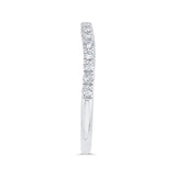 Round Half Run Diamond Wedding Band in 14K White Gold