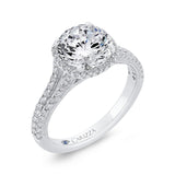Diamond Halo Engagement Ring in 14K White Gold (Semi-Mount)