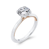 Solitaire Engagement Ring in 14K Two Tone Gold (Semi-Mount)