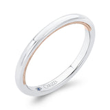 Plain Wedding Band in 14K Two Tone Gold