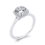 Diamond Halo Engagement Ring in 14K White Gold (Semi-Mount)