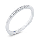 Euro Shank Round Diamond Wedding Band in 14K White Gold