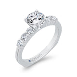 Euro Shank Diamond Engagement Ring in 14K White Gold (Semi-Mount)