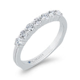 Euro Shank Round Diamond Wedding Band in 14K White Gold