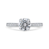 Euro Shank Diamond Engagement Ring in 14K White Gold (Semi-Mount)