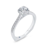 Euro Shank Diamond Engagement Ring in 14K White Gold (Semi-Mount)