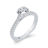 Euro Shank Diamond Engagement Ring in 14K White Gold (Semi-Mount)