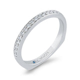 Euro Shank Round Diamond Wedding Band in 14K White Gold