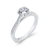 Euro Shank Diamond Engagement Ring in 14K White Gold (Semi-Mount)