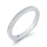 Euro Shank Round Diamond Wedding Band in 14K White Gold