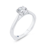 Euro Shank Solitaire Engagement Ring  in 14K White Gold (Semi-Mount)
