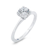 Diamond Engagement Ring with Plain Shank in 14K White Gold (Semi-Mount)