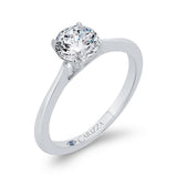Solitaire Engagement Ring in 14K White Gold (Semi-Mount)