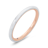 Plain Wedding Band in 14K Two Tone Gold