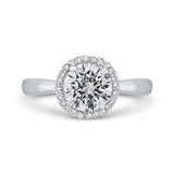 Diamond Halo Engagement Ring in 14K White Gold (Semi-Mount)