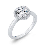 Diamond Halo Engagement Ring in 14K White Gold (Semi-Mount)