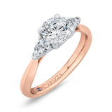 Diamond Three-Stone Engagement Ring in 14K Two Tone Gold (Semi-Mount)