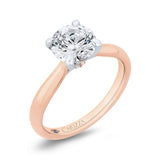 Round Diamond Solitaire Plus Engagement Ring in 14K Two Tone Gold (Semi-Mount)