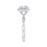 Split Shank Split Shank Round Diamond Halo Engagement Ring in 14K White Gold (Semi-Mount)