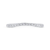 Half Run Round Diamond Wedding Band in 14K White Gold