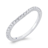 Half Run Round Diamond Wedding Band in 14K White Gold