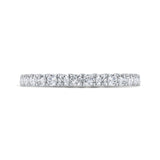 3/4 Run Round Diamond Wedding Band in 14K White Gold
