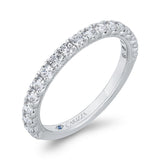 3/4 Run Round Diamond Wedding Band in 14K White Gold