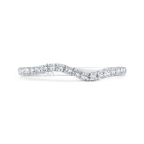 Half Run Round Diamond Wedding Band in 14K White Gold