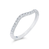 Half Run Round Diamond Wedding Band in 14K White Gold
