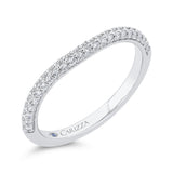 Double Row Round Diamond Wedding Band in 14K White Gold