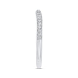 Double Row Round Diamond Wedding Band in 14K White Gold