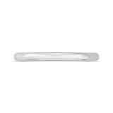 Plain Wedding Band with Round Shank in 14K White Gold