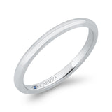 Plain Wedding Band with Round Shank in 14K White Gold