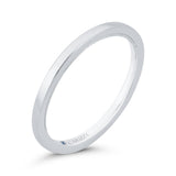 Plain Wedding Band with Milgrain 14K White Gold